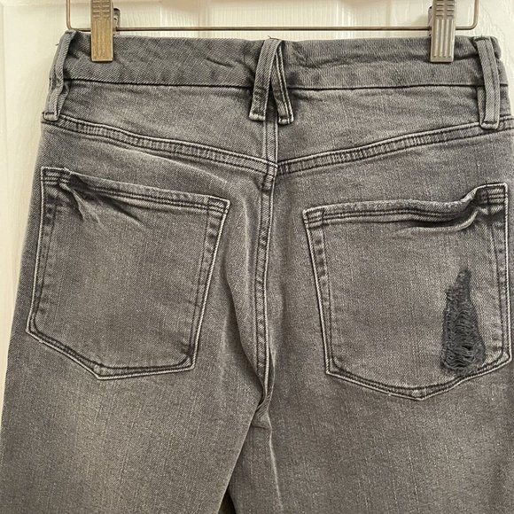 Good American Good Boy Boyfriend Black Jeans Split Ankle Raw Hem size 4 / 27 - Picture 6 of 7